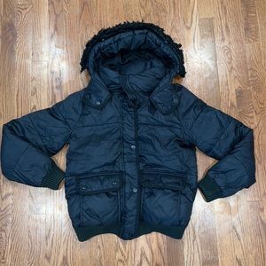 Abercrombie XS black cropped puffer short puffer coat